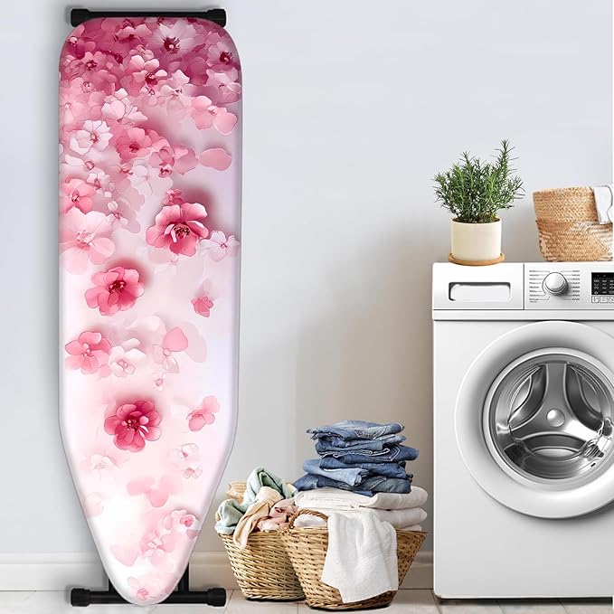 Nuxovilar Pink Watercolor Flowers Ironing Board Cover, This Cover Fits Most - Image 3