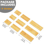 SpaceAid Bamboo Drawer Dividers Inserts, 3 Sizes, 9 Pack - Image 3