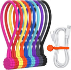 Rich&Ray Magnetic Reusable Silicone Cable Ties, Phone Cord Holder, Magnetic by RichRay