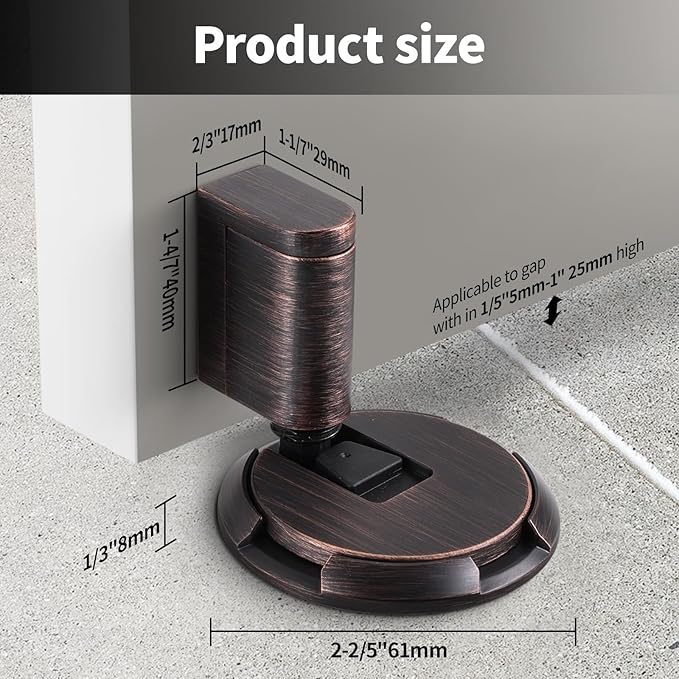 1 Pack Windproof Door Stoppers Adjustable Bottom of Door Holder No Drilling - Image 2