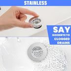 4 Pcs Bathroom Sink, Bathtub Drain Cover Drain Strainer Hair Catcher Stainless - Image 4