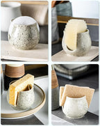 Sponge Holder for Kitchen Sink, Ceramic Dish Sponge Dish Rack Scrubby Caddy - Image 6