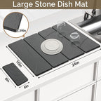 Large Stone Dish Drying Mat for Kitchen Counter, Foldable Water Absorbing - Image 2