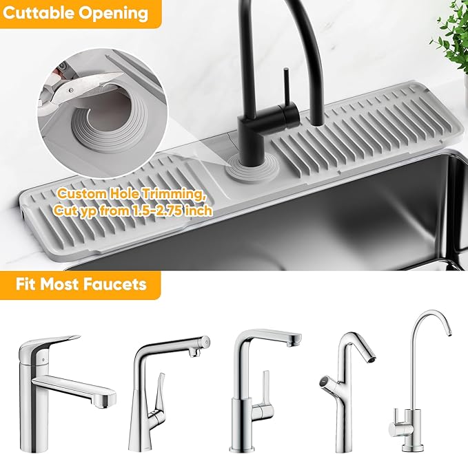 24'' Folding Faucet Mat for Kitchen Sink Splash Guard Kitchen Sink Faucet Mat - Image 6