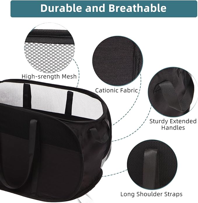 2 Pcs Collapsible Laundry Baskets, Tear Proof Pop Up Laundry Hamper - Image 5