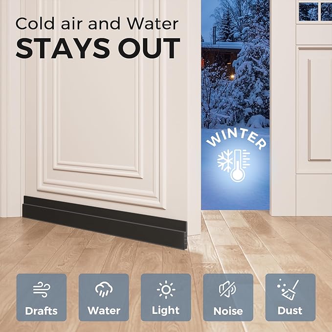 Hojoy 4 Pack Under Door Draft Stopper, Adjustable Door Sweep Anti-Collision - Image 2