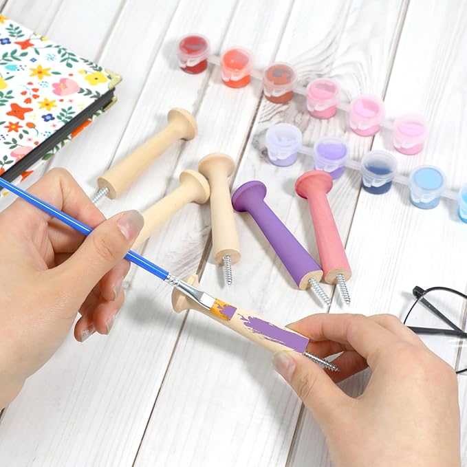 10 Pcs Wooden Shaker Peg Screw-On Solid Wood Hook 3.8 Inch Wooden Pegs Long - Image 5