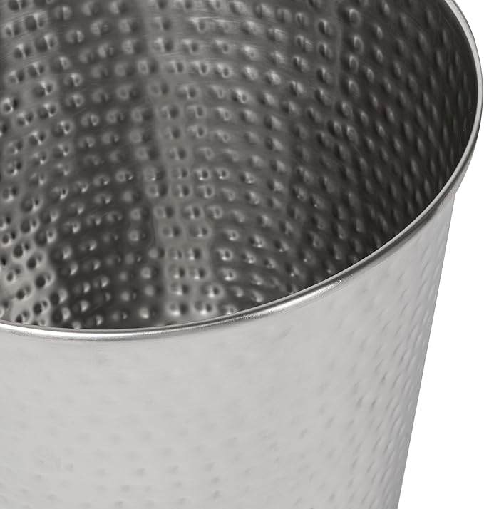 happimess HPM1110E-SET2 Axel Modern Minimalist Hammered Steel 2 Gal Waste Bin - Image 4