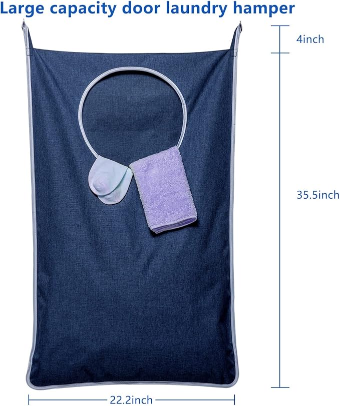 KEEPJOY XL Hanging Laundry Hamper Bag, Large 36"x22" Clothes Hanging Hamper - Image 2