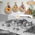 Halidali Hanging Fruit Baskets for Kitchen, 3 Pack Boho Cotton Rope Handwoven - Image 4