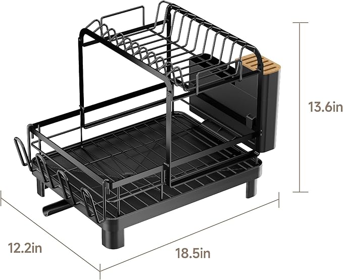 Runnatal 2-Tier Dish Drying Rack, Large Dish Rack - Image 3