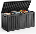 DRATO 75 Gallon Deck Box, Waterproof Resin Large Outdoor Storgae Box for Patio Furniture, Patio Cushions, Gardening Tools, Pool Supplies, Lockable（Black，75 Gallon） by DRATOprovidesawarmandcozy