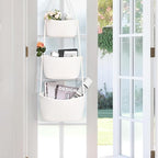 Hanging Storage Baskets, Over the Door Basket, Cotton Wall Baskets Storage - Image 3