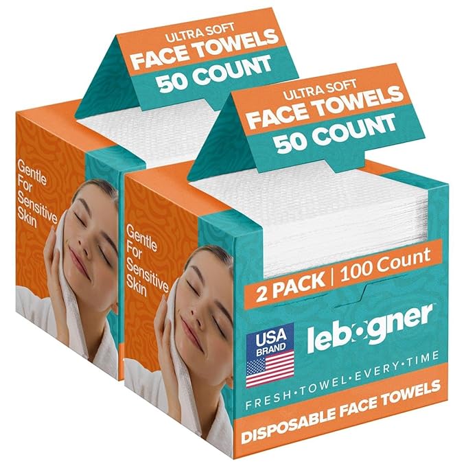 Face Towels - Ultra Soft and Thick Disposable Face Towelettes by lebogner