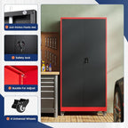 Yizosh Metal Garage Storage Cabinet with Locking Doors and Adjustable Shelves,- 75" Rolling Steel Tool Cabinet for Home Office,Garage,Warehouse - Image 4