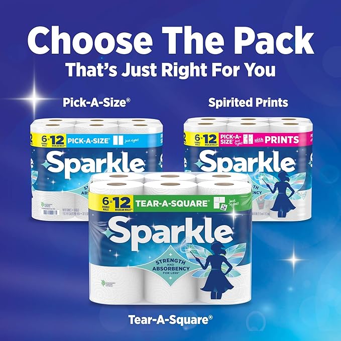 Sparkle Tear-A-Square Paper Towels, 2 Double Rolls - Image 8
