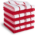 KitchenAid Albany Dishcloth 8 Pack Set, Passion Red/White by KitchenAid