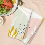 Abstract Boho Floral Kitchen Towels Set of 2, Mid Century Modern Hand Towels - Image 4