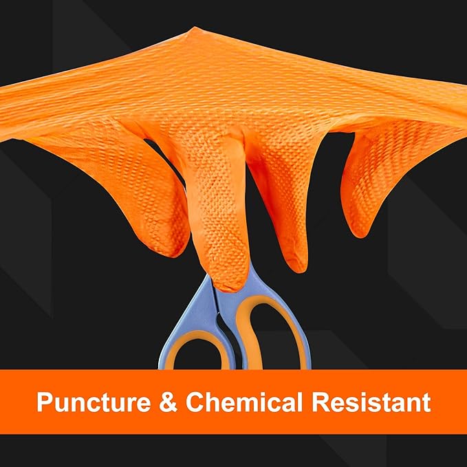 GLOVEWORKS 8 Mil Orange Nitrile Disposable Gloves Heavy Duty Industrial RDT - Image 7
