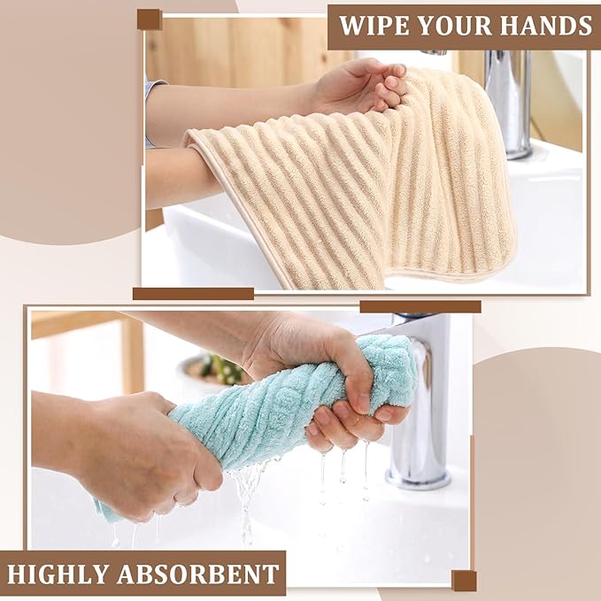 4 Pcs Hand Towel for Bathroom 14 x 30 Inch Neutral Microfiber Quick Dry - Image 4