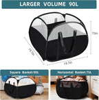 Laundry Basket with Handles 90L, Collapsible Laundry Baskets, Foldable Laundry - Image 4