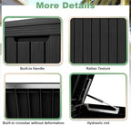 DRATO 80 Gallon Deck Box, Outdoor Storage Box for Patio Furniture, Patio Cushions, Gardening Tools, Pool Supplies 480lbs Weight Capacity,Waterproof Resin Storage Boxes（Black，80 Gallon） - Image 3