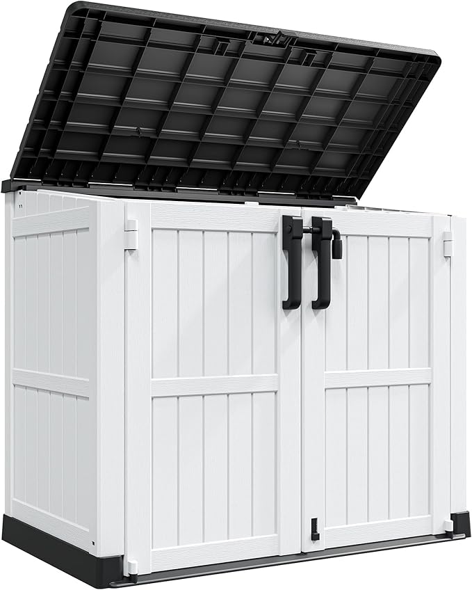 LHBcraft Outdoor Storage Cabinet 36 Cu Ft with Lockable Doors, Portable Horizontal Resin Storage Shed -Easy to Assemble, Waterproof Outdoor Storage Box for Backyards,Patios by LHBcraft-US