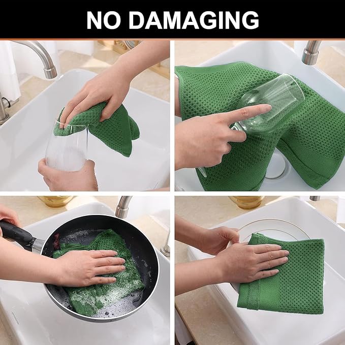 Homaxy Kitchen Towels and Dishcloths Set, 12 x 12 and 13 x 28 Inches, Super - Image 5