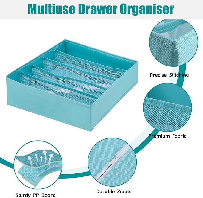 Drawer under Cabinet Clothes Organizer 5 Cell Foldable Storage Cubes Underwear - Image 7