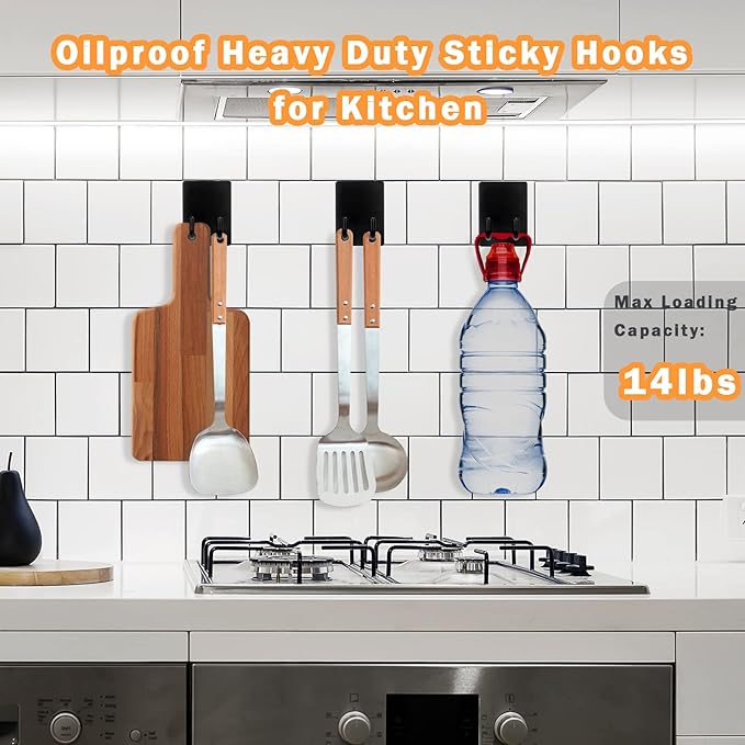 Adhesive Hooks, Stick on Stainless Steel Towel Robe Razor Wall Hooks - Image 4
