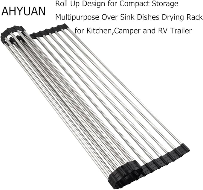 Ahyuan Roll up Dish Drying Rack Over The Sink Kitchen Roll up Sink Drying Rack - Image 8