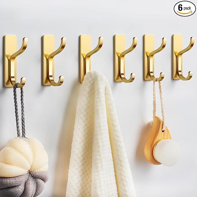 niffgaff Wall Hooks for Coat and Towel: 13lb Adhesive Door Hanger Stick On by niffgaff