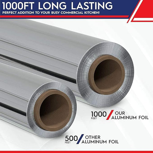 12" x 1000' Food Service Standard Aluminum Foil Roll - Image 2