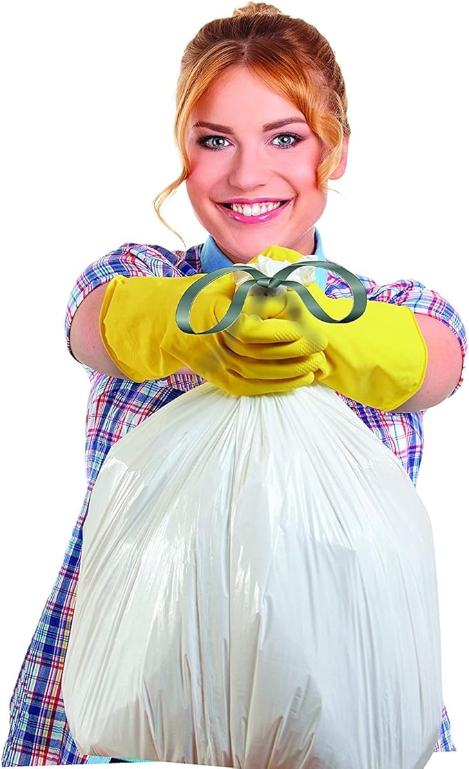 Ultrasac 18 Gallon 2.0 MIL White Drawstring Trash Bags - Image 4