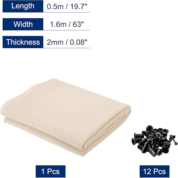 MECCANIXITY Speaker Grill Cloth 20 x 63 Inch Stereo Mesh Fabric Protective - Image 2