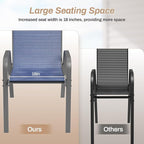TLSUNNY Patio Chairs, Stackable Textilene Outdoor Dining Furniture for All Weather, with 17.7″ Wide Seat & Metal Frame, for Garden, Backyard, Deck, Restaurant, Poolside (6, Navy Blue, 26.4″) - Image 8