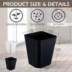 Hoolerry 9 Pieces Garbage Can 2 Gallon Small Trash Cans Bulk Bathroom Trash Bin - Image 2