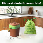 Simply Bio 3 Gallon Compostable Trash Bags Liners Drawstring, Heavy Duty Extra - Image 2