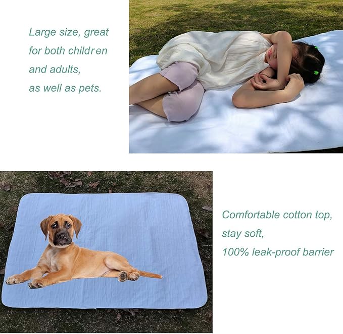 Pack of 2 Careboree Quilted Cotton Top Underpad 34"X52" Reusable Incontinence - Image 3