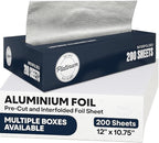 Pre-Cut Aluminum Foil Sheets 12" x 10.7" – Non-Stick, Pop-Up Disposable Sheets by Unknown