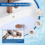 Hibbent Upgraded 3 in 1 Bathroom Sink Drain Strainer, Universal Pop Up Stopper - Image 2