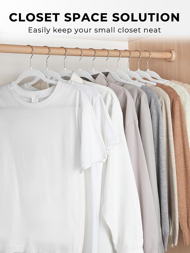SMARTOR 100 Pack Non-Velvet Plastic Hangers - Image 7