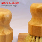 Bamboo Vegetable Brush Set, Natural Bristle Dish Brush - Image 4