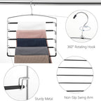 FeeraHozer Pants Hangers Non Slip 3 Pack Space Saving Hangers Multi-Layer Swing - Image 4