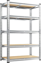 REIBII Garage Shelving, 5 Tier Storage Shelves Load 2400LBS, Adjustable Garage Shelves Heavy Duty, Metal Shelving Unit with Waterproof Columns for Warehouse, 35.5" W x 11.9" D x 72" H, Galvanized by REIBII