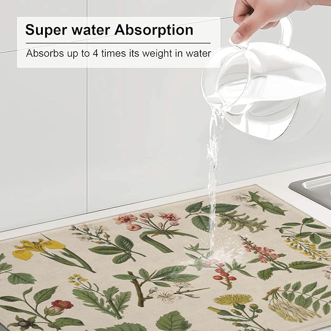 Plants Herbs Floral Dish Drying Mats - Image 5