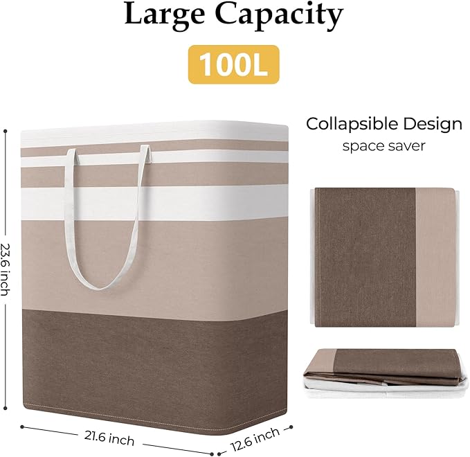 StorageRight Large Collapsible Laundry Basket Hamper - Image 2