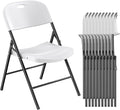 Nazhura 350 Weight Limit Heavy Duty Plastic Folding Chair with Reinfoced Steel Frame for Indoor and Outdoor, Wedding, Party, Restaurant, Meeting Room, Patio and Garden (White, 10 Pack) by NazhuraGoodCompanionAtHome