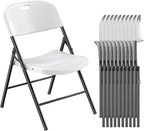 Nazhura 350 Weight Limit Heavy Duty Plastic Folding Chair with Reinfoced Steel Frame for Indoor and Outdoor, Wedding, Party, Restaurant, Meeting Room, Patio and Garden (White, 10 Pack) by NazhuraGoodCompanionAtHome