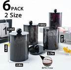 6 Pack Qtip Holder, Canister Apothecary Jar Set, Bathroom Jars - Image 2